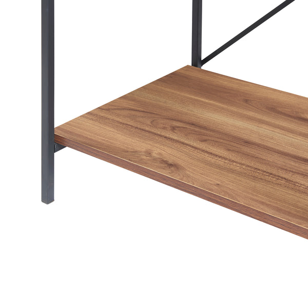 Raft bucatarie Billund 133x60x42cm metal pal negru/efect nuc [en.casa]