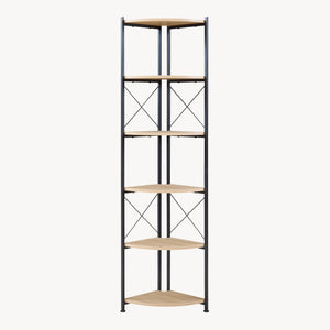 Raft de colt Ulfborg 160x30x30 cm negru/efect stejar [en.casa] 