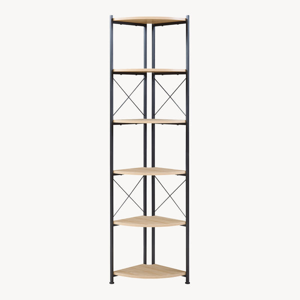 Raft de colt Ulfborg 160x30x30 cm negru/efect stejar [en.casa] 