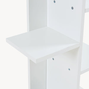 Raft carti Rodekro 122 x 40 x 20 cm alb cu 9 polite depozitare [en.casa]