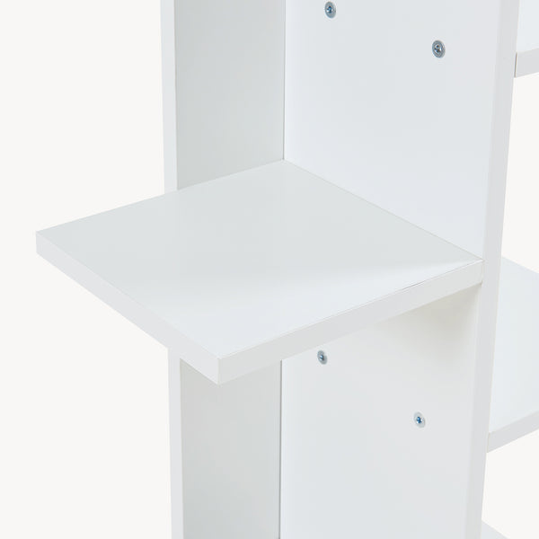 Raft carti Rodekro 122 x 40 x 20 cm alb cu 9 polite depozitare [en.casa]