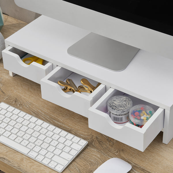 Suport pentru monitor Ruovesi 12x51x25cm Alb [en.casa]