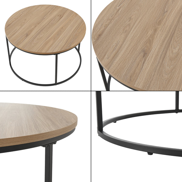 Masă de cafea Kuhmoinen 45xØ80 cm Negru [en.casa]