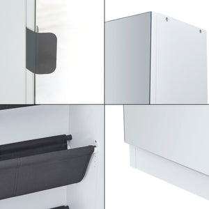 Dulap pentru pantofi Meura 160x48x20cm cu oglindă Alb [en.casa]