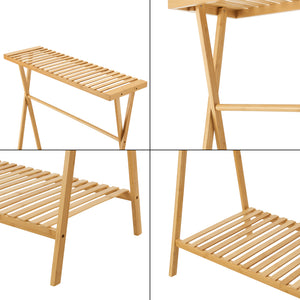 Suport haine Horten 140x90x45cm bambus [en.casa]