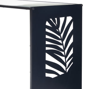 Masuta Ulvik 50x50x35cm metal sticla negru [en.casa]