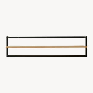 Cuier de perete Evje 80x30x20cm negru/efect lemn [en.casa]