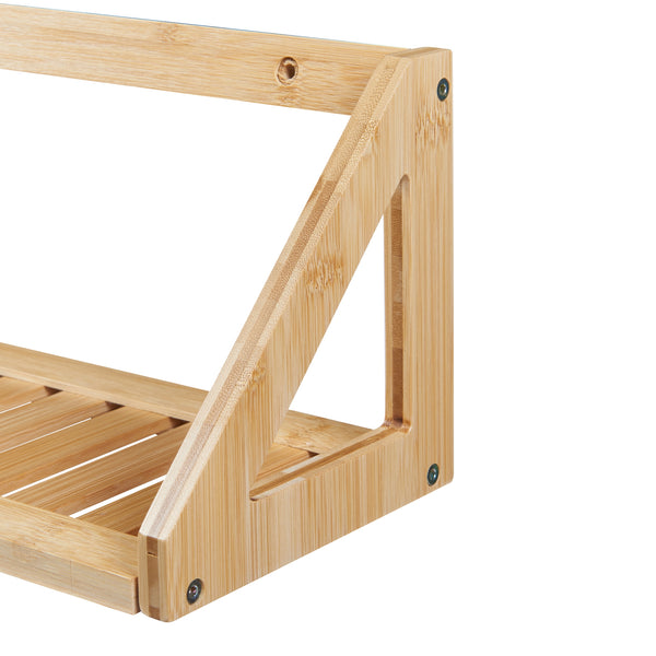 Set 2 rafturi perete Gjerdrum 43x15x15cm bambus [en.casa]