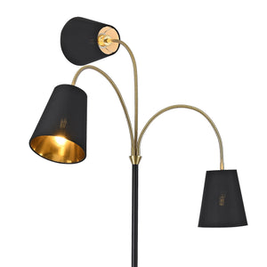 Lampadar Wycombe 154cm negru/auriu [lux.pro]
