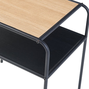 Masuta Krødsherad 55x51x36cm negru/efect lemn stejar [en.casa]