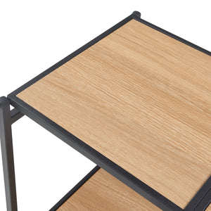 Raft pliabil Telemark 81x68x38cm negru/efect lemn stejar [en.casa]