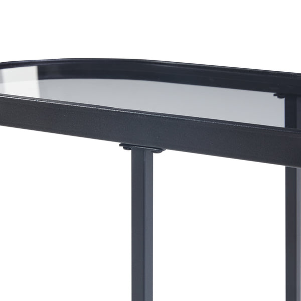 Masuta Luleå 55x27,5x45cm negru [en.casa]