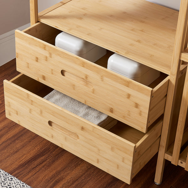 Suport haine Varanger 185x100x45cm bambus natur [en.casa]