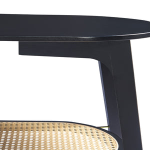 Masuta cafea Taivalkoski 120x43x40cm negru/efect ratan [en.casa]
