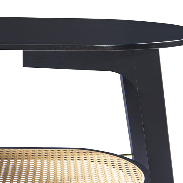 Masuta cafea Taivalkoski 120x43x40cm negru/efect ratan [en.casa]