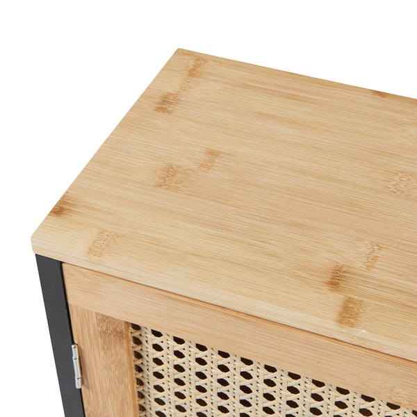 Dulap perete Tervola 60x60x20cm MDF bambus natur negru [en.casa]