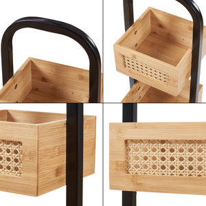 Raft de sine statator baie Tervola 73x23x18,5 cm negru natur [en.casa]