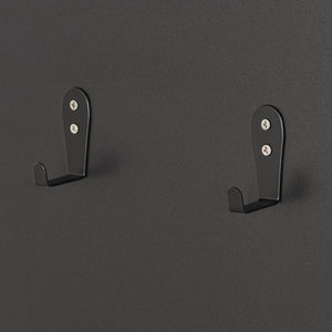 Cuier panou perete hol cu oglinda Helsinge 140x59,5x16cm negru/efect lemn [en.casa]