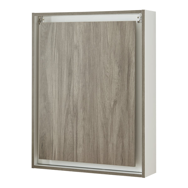 Birou perete pliabil Greve 80x62x16cm apl alb/efect lemn [en.casa]