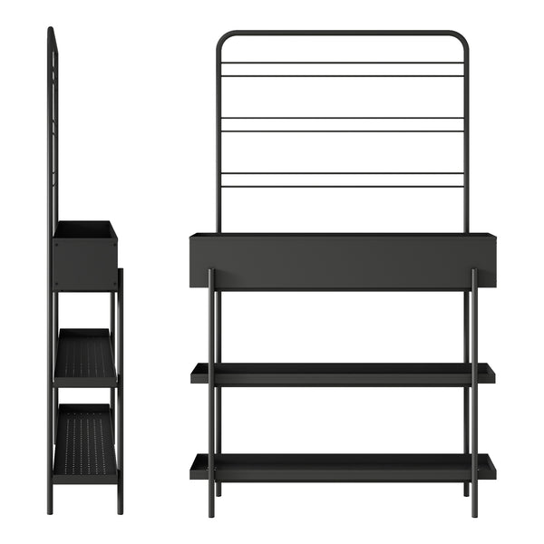 Suport plante Aalsmeer 154x96x24 cm metal negru [casa.pro]