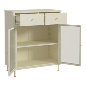 Comoda cu 2 usi Lindau 97x80x40 cm crem deschis [en.casa]