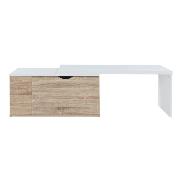 Masuta cu blat extensibil Österåker 100x47,5x40cm PAL efect lemn alb [en.casa]