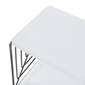 Raft de perete Moss 39x18x23cm metal pal negru alb [en.casa]