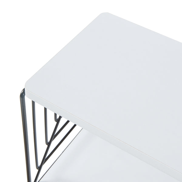 Raft de perete Moss 39x18x23cm metal pal negru alb [en.casa]