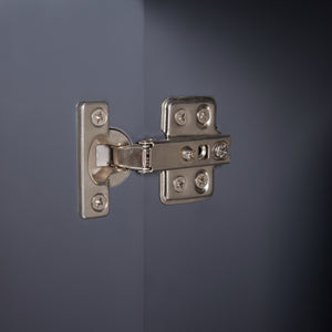 Dulap perete baie Overath 49,5x60 x20 cm MDF gri cu oglinzi [en.casa]