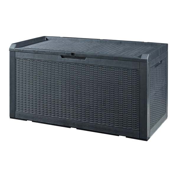 Lada depozitare gradina Atella 122x54,5x65cm negru efect ratan [casa.pro]