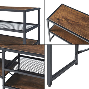Comoda TV Västiarharg 120x30x46cm otel PAL negru efect lemn nuc [en.casa]