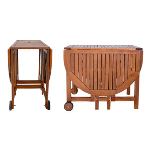 Set masa cu 6 scaune gradina Acerenza  lemn natur pliabil [en.casa]