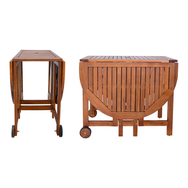 Set masa cu 6 scaune gradina Acerenza  lemn natur pliabil [en.casa]