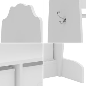 Suport haine copii Moskenes 106,5x95x61cm alb [en.casa]