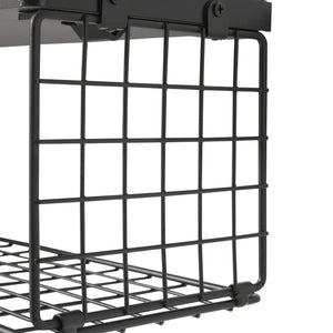 Set 2 rafturi perete baie Vik masuri diferite negru [en.casa]