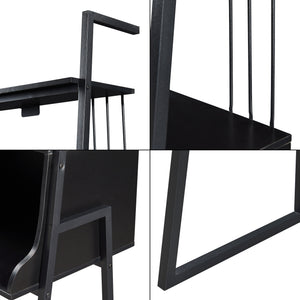 Birou Storfjord cu raft scară 184x80x40cm Negru [en.casa]
