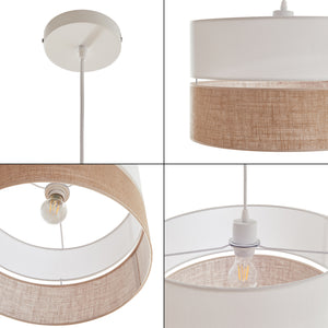 Lampa suspendata Barton 157 cm 1xE27 max 60W alb/efect in [lux.pro]