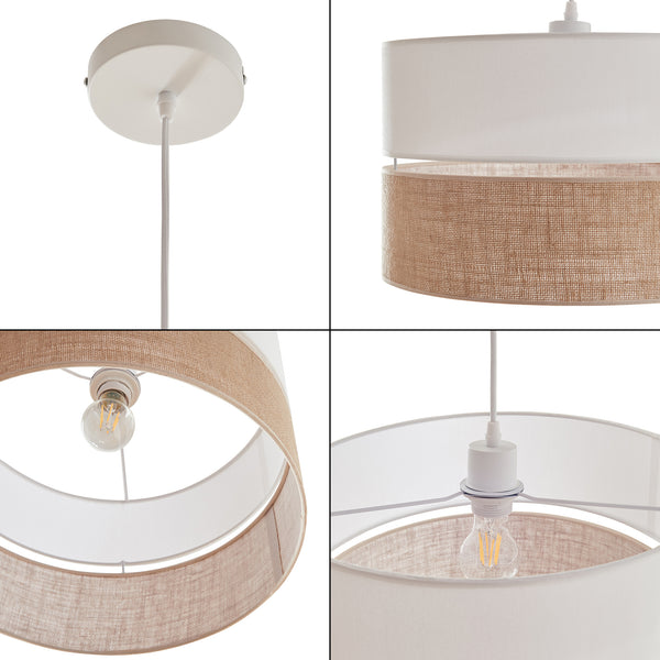 Lampa suspendata Barton 157 cm 1xE27 max 60W alb/efect in [lux.pro]