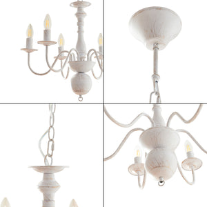 Lustra Berkeley 160x56x56 cm 6xE14 max 40W alb vintage [lux.pro]