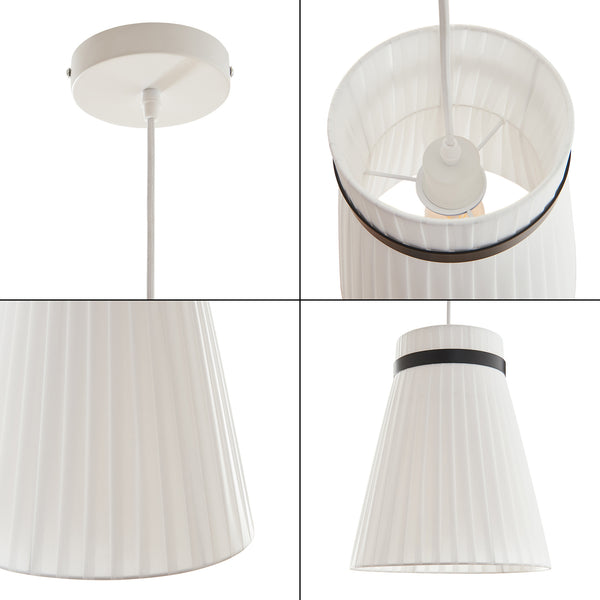 Lampa suspendata Broughton 162 cm 1xE27 max. 60W alb/negru [lux.pro]