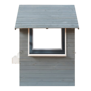 Casuta gradina Vesa 138x120x102 cm lemn gri/alb [casa.pro]
