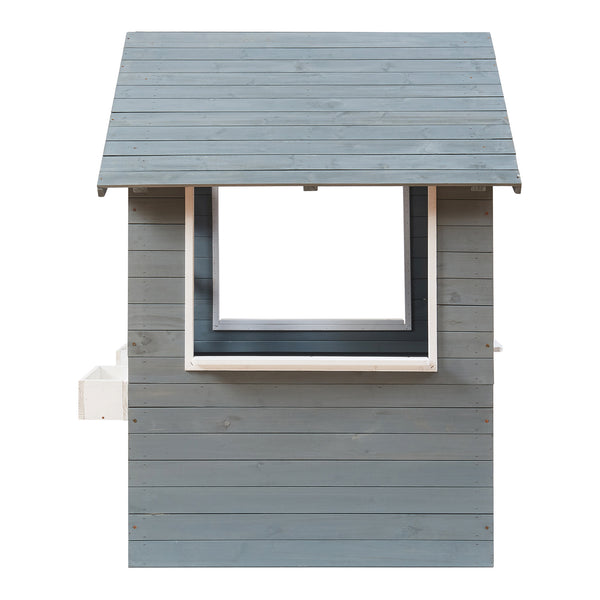 Casuta gradina Vesa 138x120x102 cm lemn gri/alb [casa.pro]