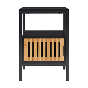 Noptiera Luniehti 58x40x33 cm negru natur [en.casa]