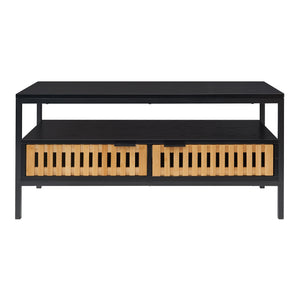 Masuta cafea Luniehti 100x40x48 cm negru/natur [en.casa]