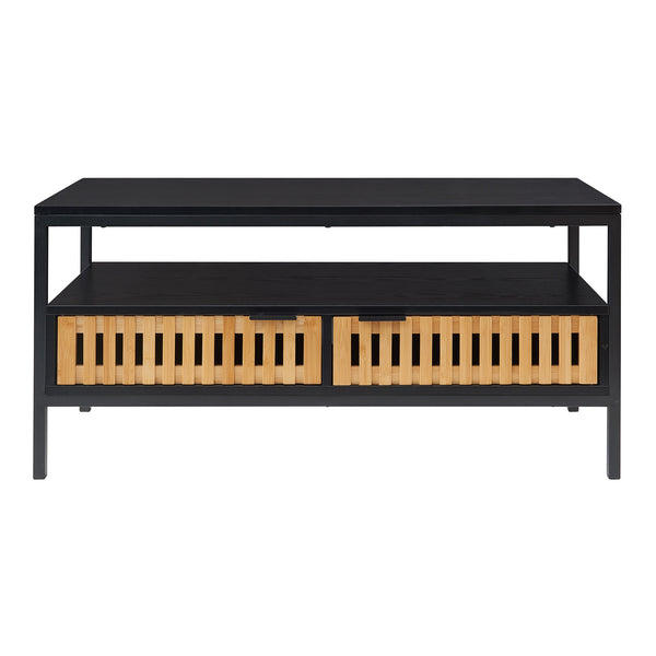 Masuta cafea Luniehti 100x40x48 cm negru/natur [en.casa]
