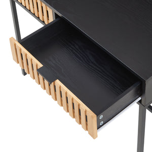 Masa consola Luniehti 100x40x75 cm negru/natur [en.casa]