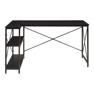 Birou de colt Raundsvalt 137x88x75 cm negru [en.casa]