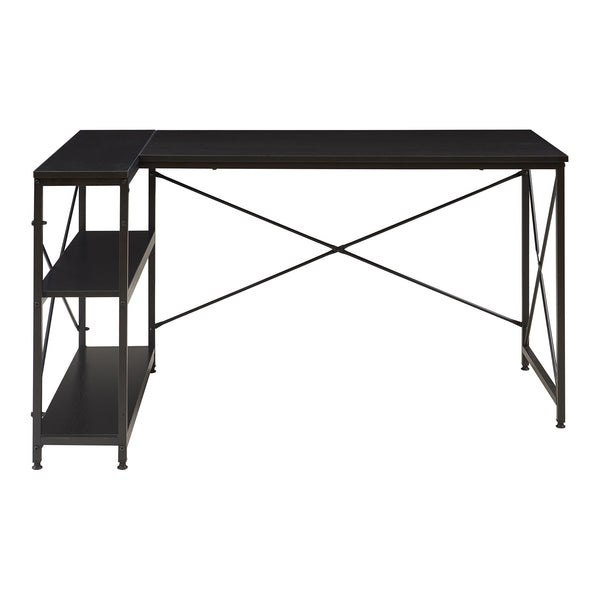 Birou de colt Raundsvalt 137x88x75 cm negru [en.casa]