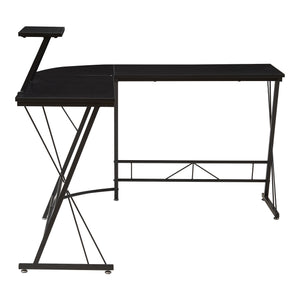 Birou de colt Yremso 122x122x98 cm negru [en.casa]