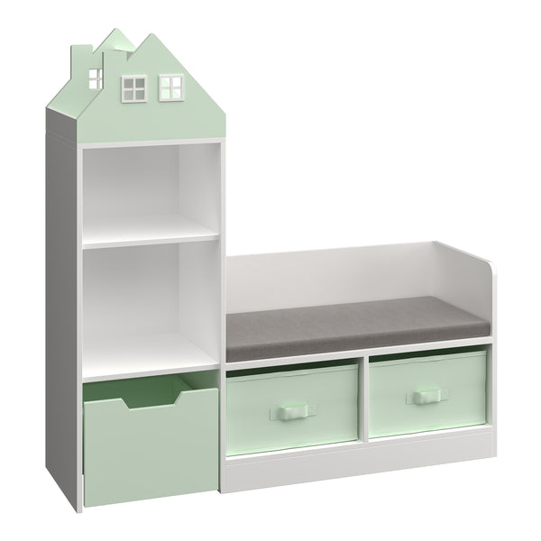 Banca cu raft pentru copii Vipsali 100x99x30 cm [en.casa]